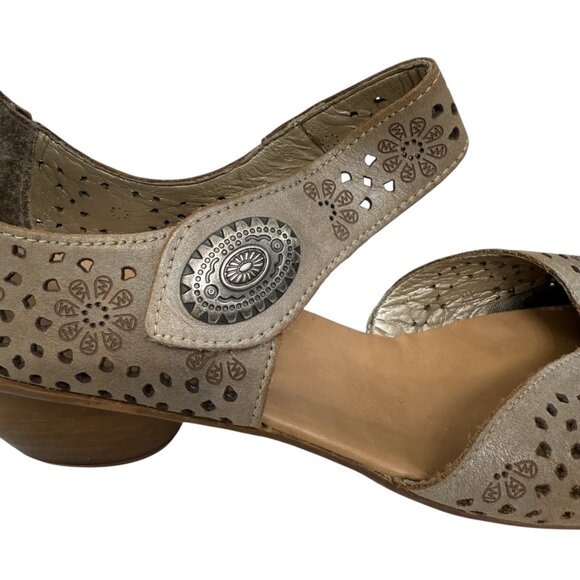 Rieker Antistress Mirjam Mary Jane Leather Gray Boho Comfort Shoes Size 39 / 8 - Picture 6 of 9